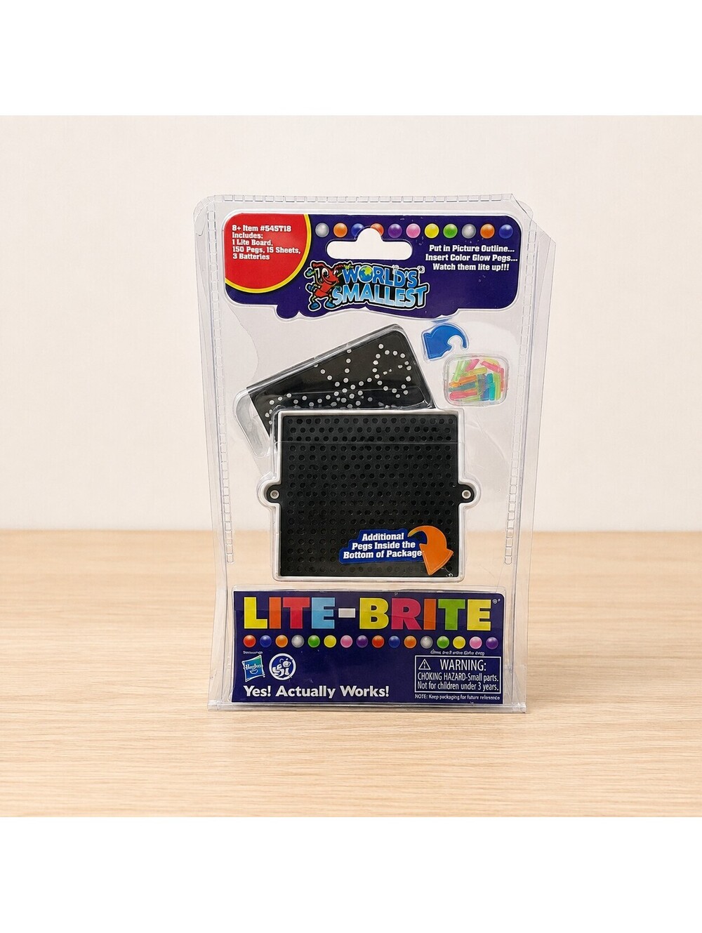 World's Smallest Lite-Brite Mini Hasbro 150 Pegs 15 Sheets NEW Package Wear